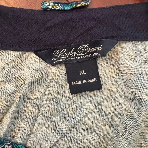 Lucky Brand Floral Print Tie-Back Blouse XL - Picture 5 of 5